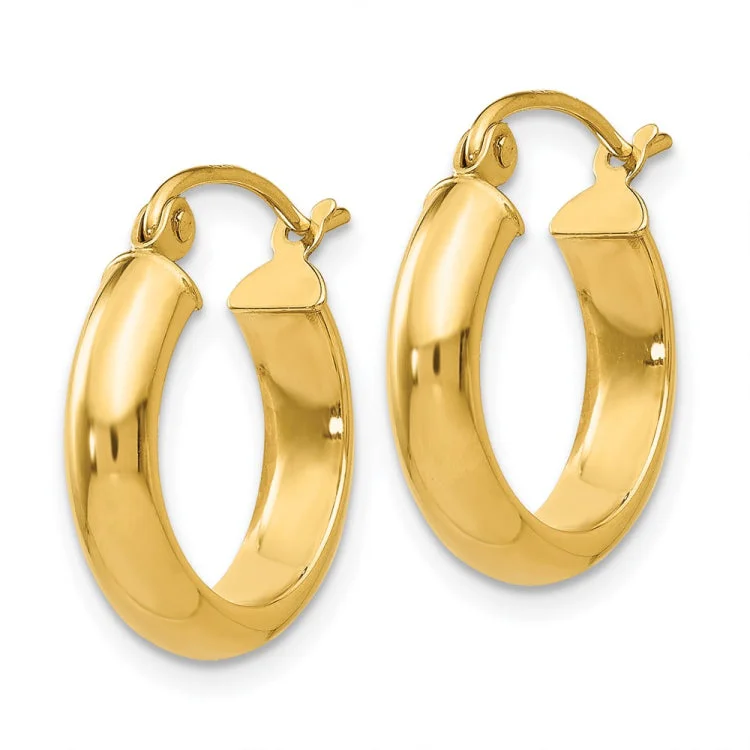 14k Round Tube Hoop Earrings