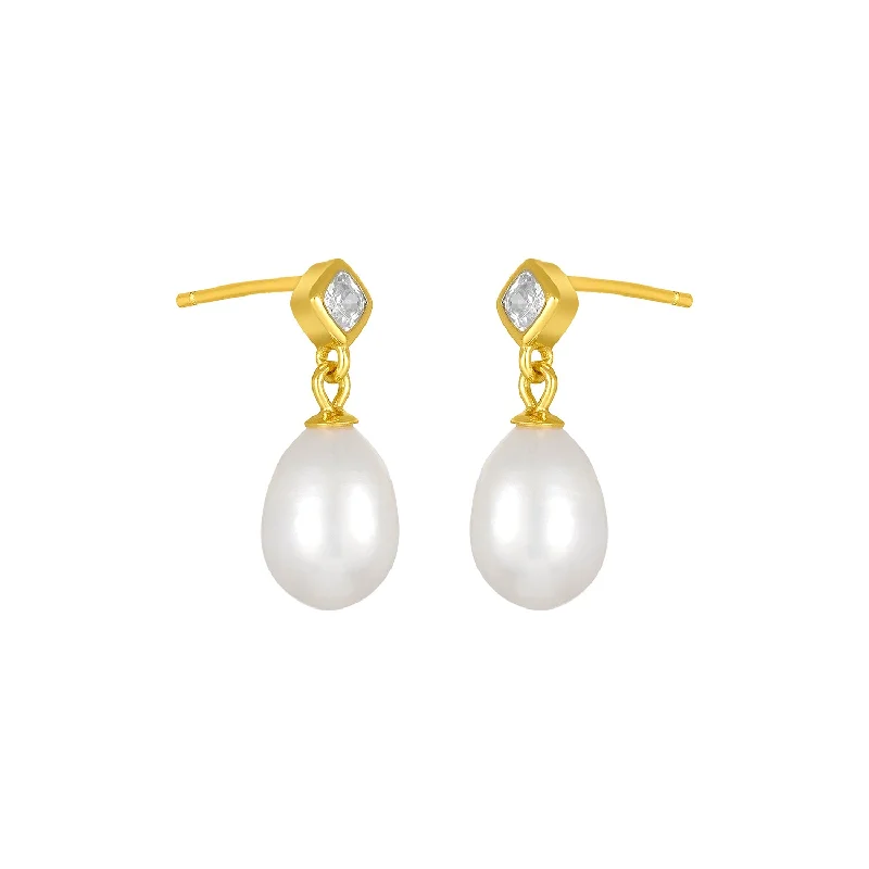 MAE PEARL STUDS GOLD