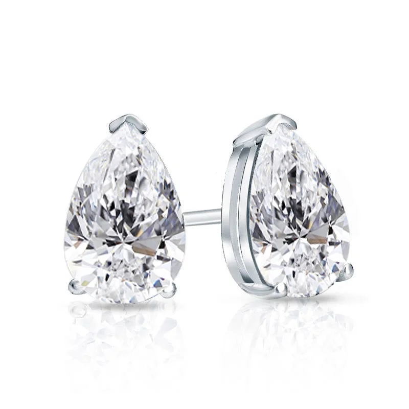 Beauvince GIA I VS2-SI1 Certified 2.00 Carat Pear Shape Diamond Studs