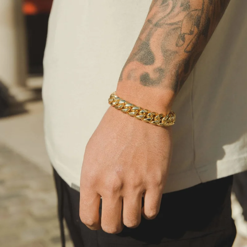 12mm Miami Cuban Link Bracelet - Gold