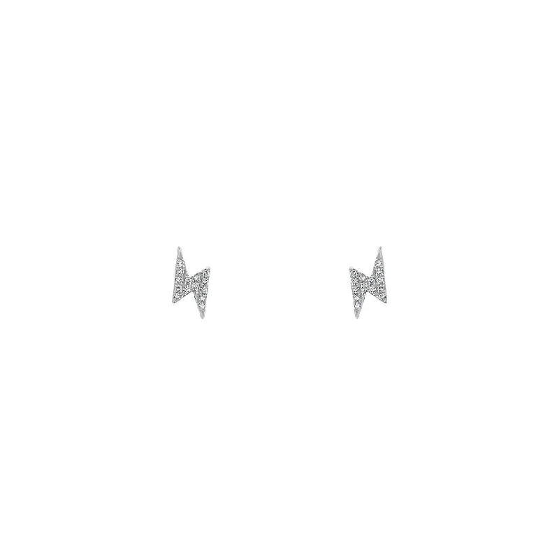 14 Karat White Gold Diamond Lightning Studs