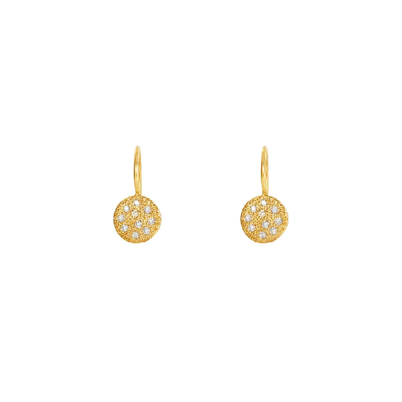 14 Karat Yellow Gold CAROLL drop earrings with diamonds