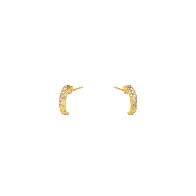 14 Karat Yellow Gold DAE Half hoop with Diamonds