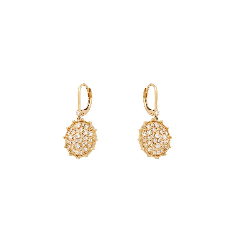 18 Karat Yellow Gold Confetti earrings with White Diamonds