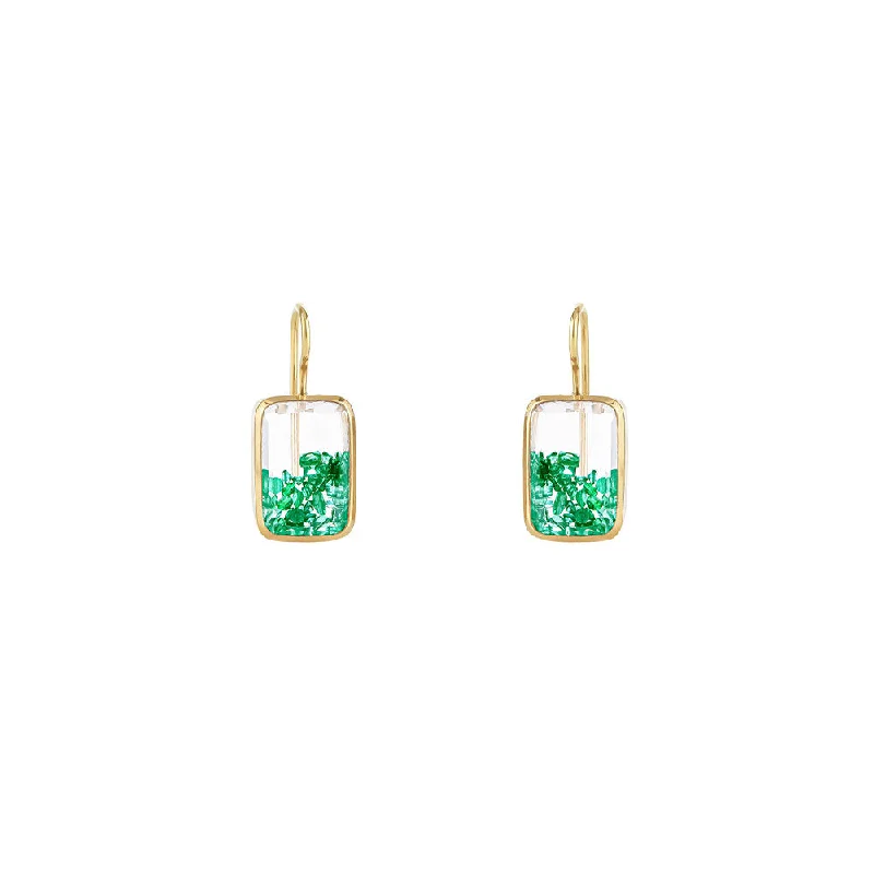 18 karat yellow gold Emerald Ten Fourteen Petite Earrings