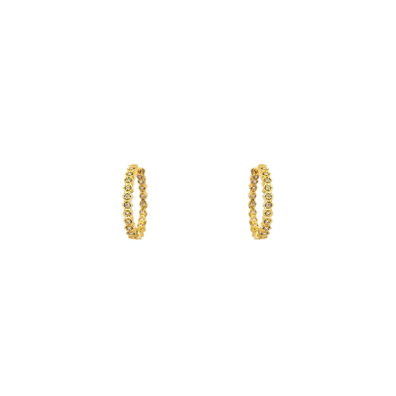 18 Karat Yellow Gold Regency Diamond Hoops