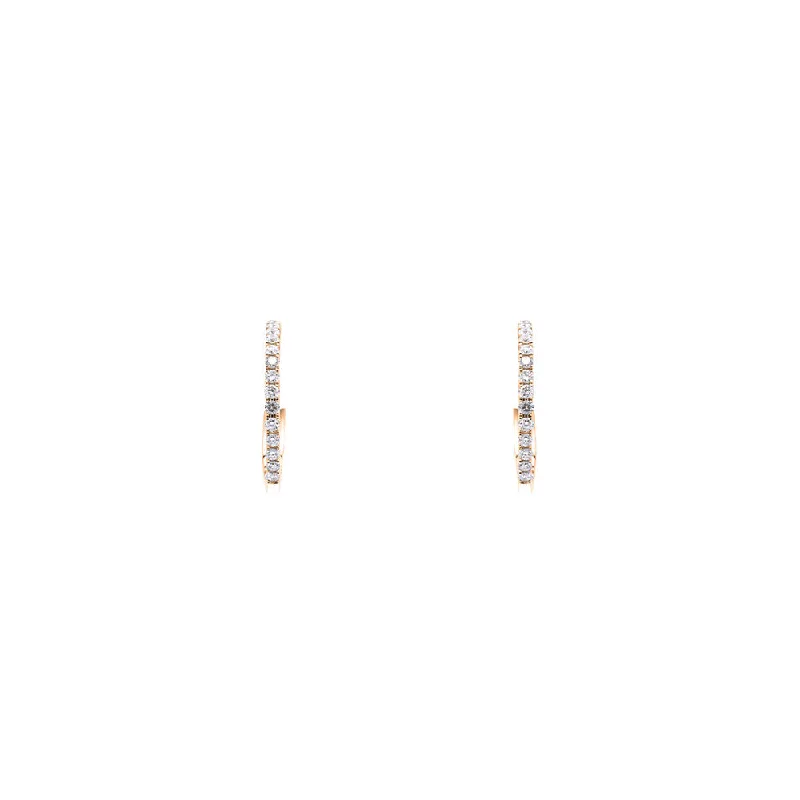 18 Karat Yellow Gold Small Diamond Hoops earrings