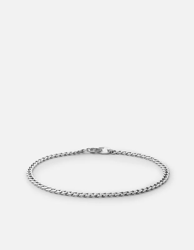 Annex Cuban Chain Bracelet II, Matte Sterling Silver