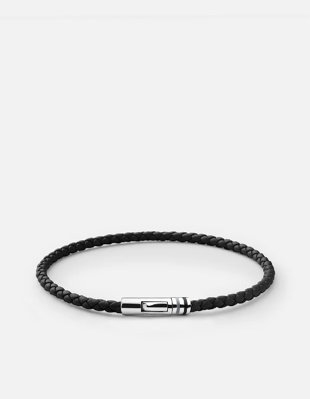 Juno Leather Bracelet, Sterling Silver