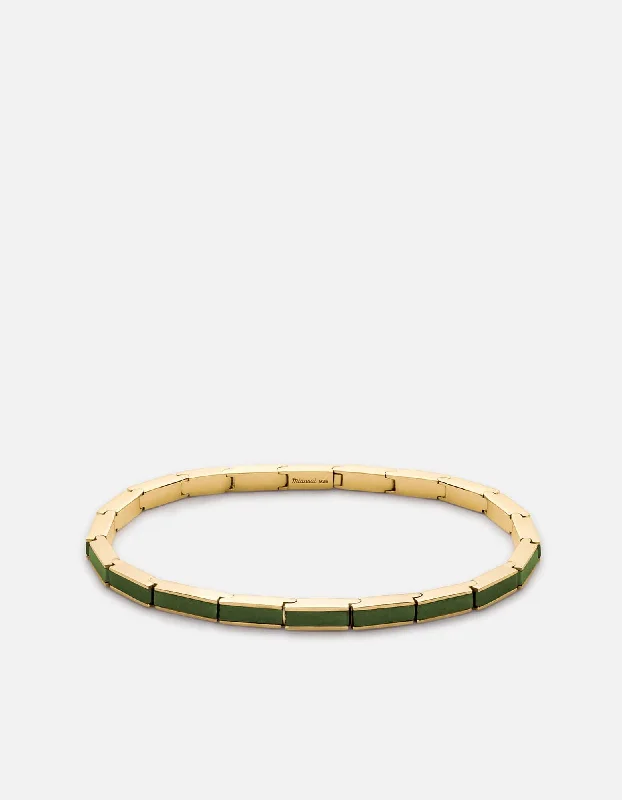 Line Aventurine Bracelet, Gold Vermeil