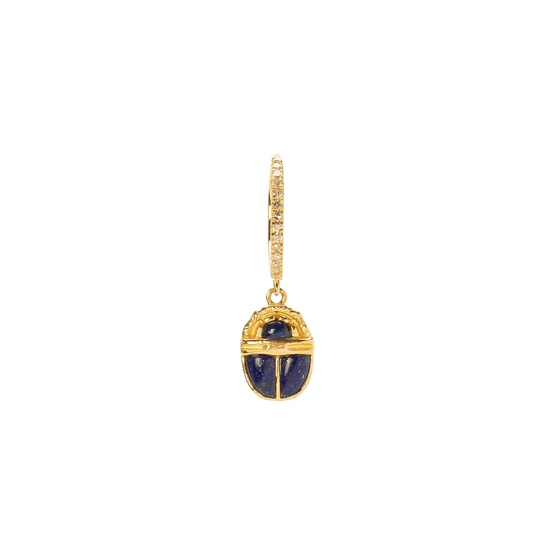 Pave Diamond Huggie - Lapis Scarab