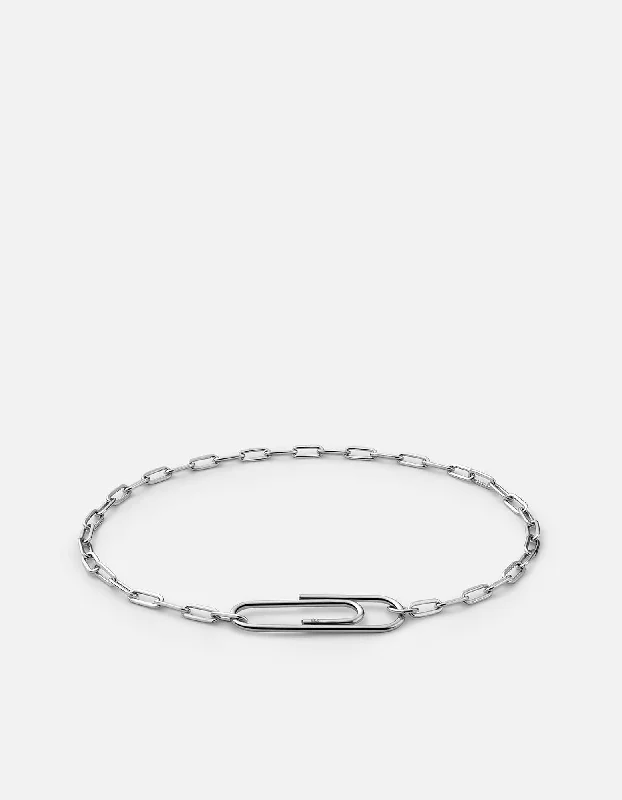 Volt Link Paper Clip Bracelet, Sterling Silver