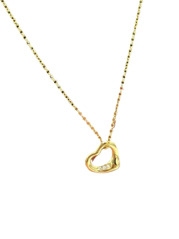 Tiffany & Company Designer Elsa Peretti Open Heart Necklace w/ Diamonds