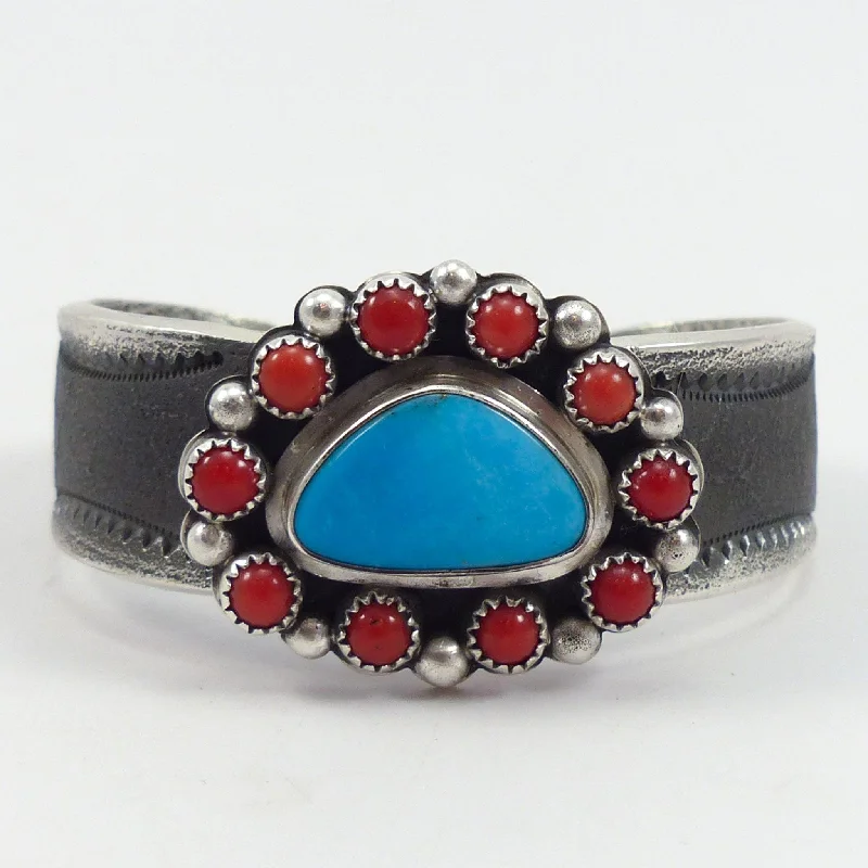 Coral and Turquoise Bracelet