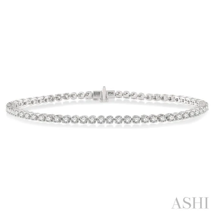 3 ctw Round Cut Diamond Tennis Bracelet in 14K White Gold