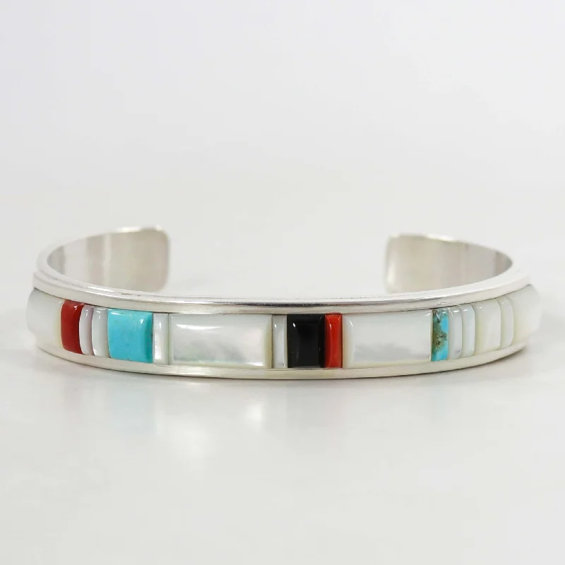 Multi-Stone Inlay Cuff