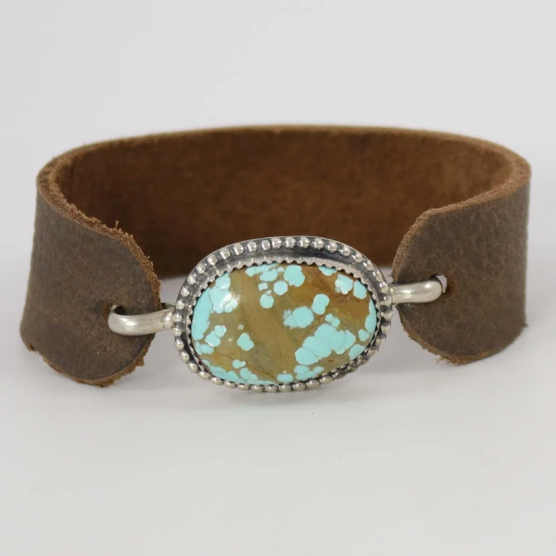 Number Eight Turquoise Leather Bracelet