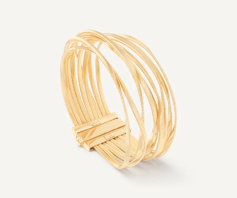 18K Yellow Gold 9-Strand Coil Bracelet