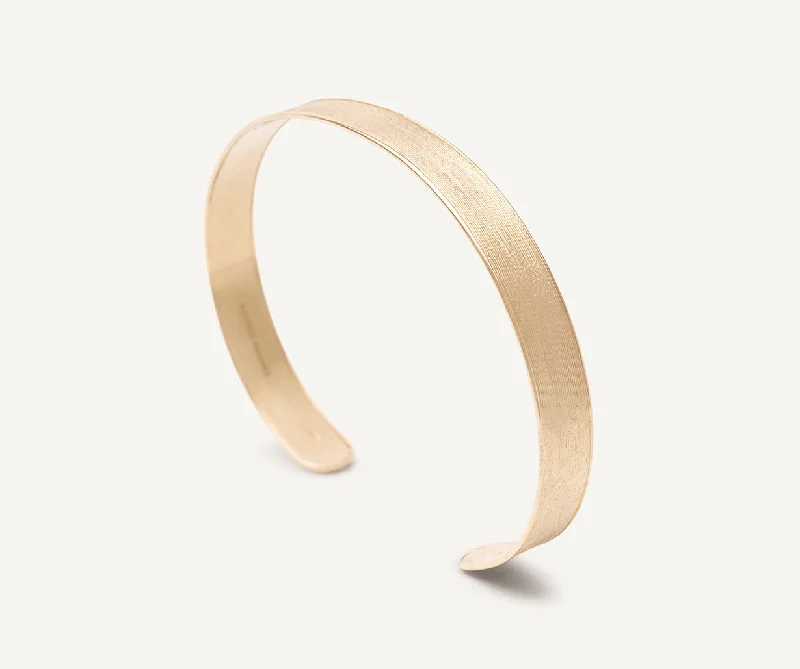 18K Yellow Gold Unisex Bangle, Large Width